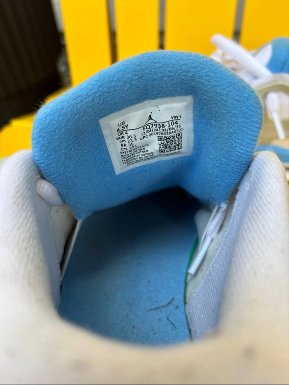 Nike Kids White & Light Blue Jordan Low-Top Sneakers - Picture 5 of 5